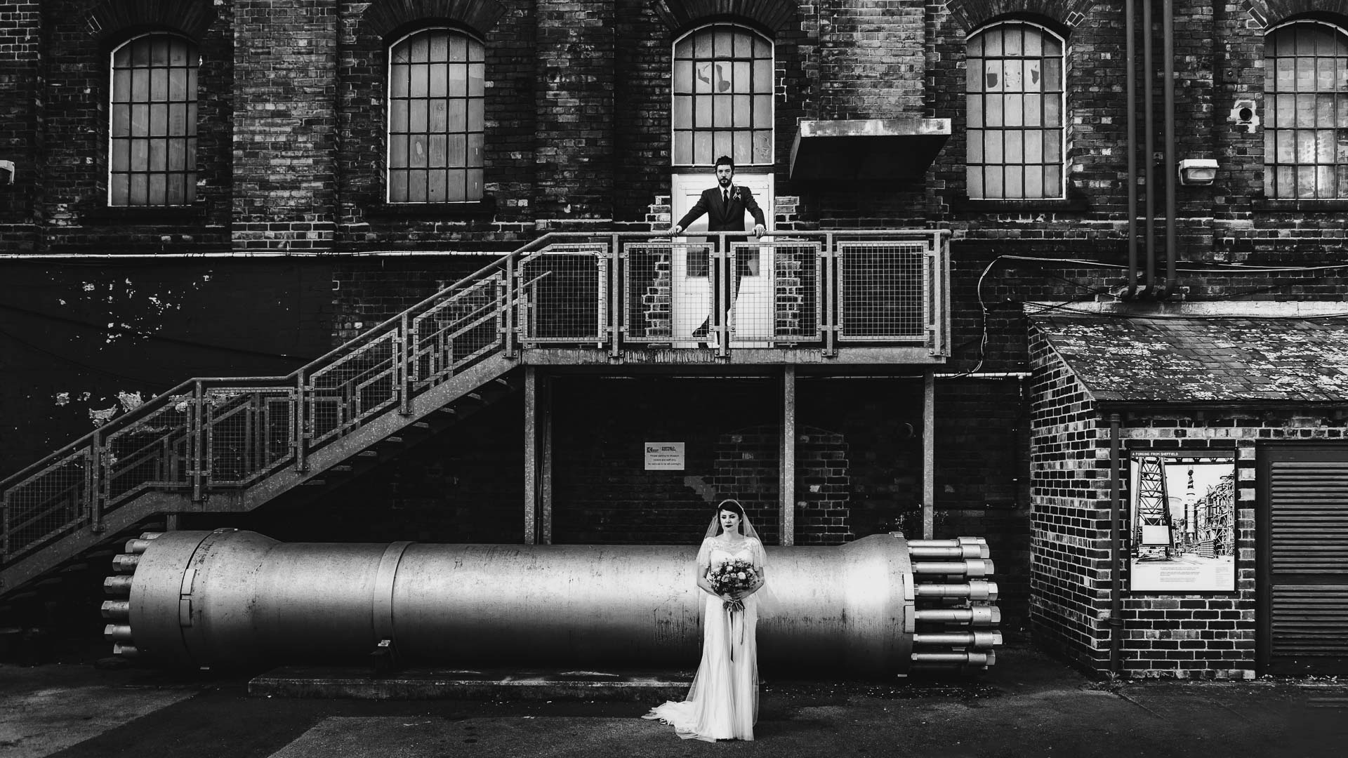 moody industrial wedding